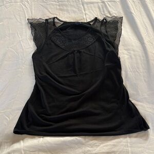 GAP Black Lace Sleeve Blouse